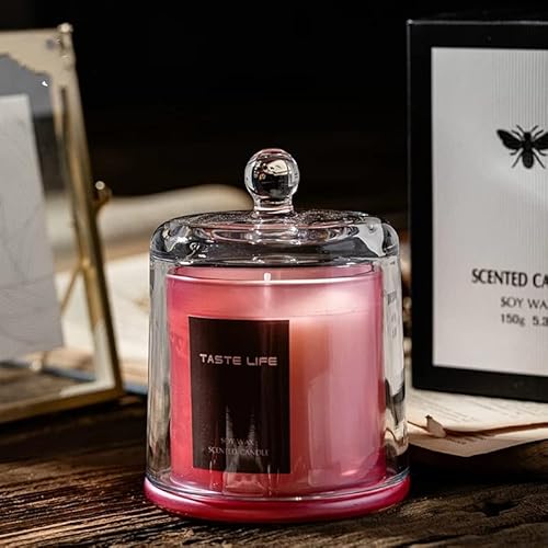 Bougie parfumée, Pots en verre pour bougies (Grenade rouge et diamants) Cover