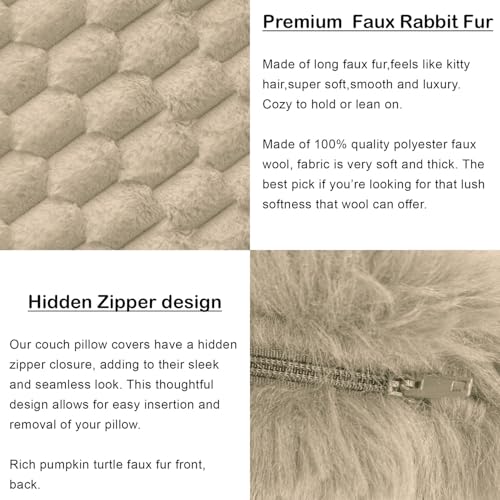 Image of Luxe Home Cushion Cover Super Soft Decorative Cushion Cover for Sofa, Bedroom, Living Room Cushion Cover 16 Inch x 16 Inch Beige-Pack of 2