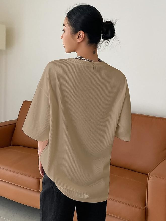 Image of Zilcon Women's Waffle Wool Knit Tops Dressy Business Casual T-Shirt Half Long Sleeve Fall Winter Summer Work Tops