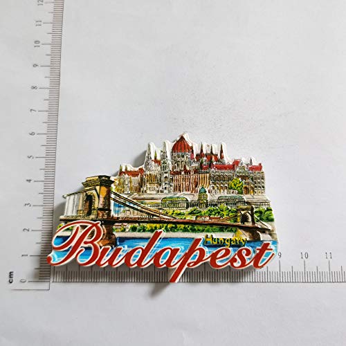 Imán decorativo de resina 3D Budapest 6x9 cm miniatura 6