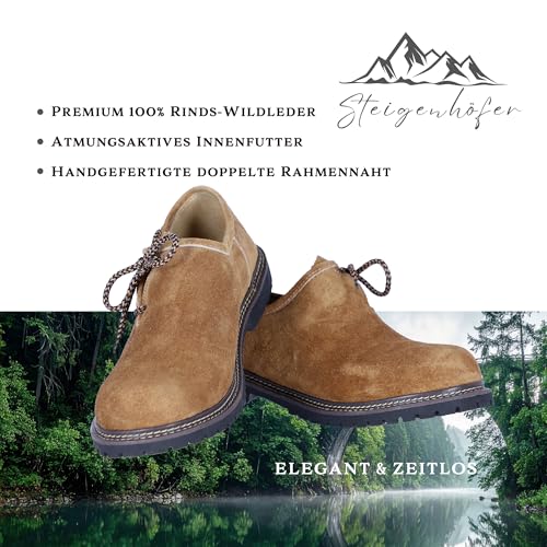 Steigenhöfer Men's Traditional Shoes - Haferl Shoes for Men - Florian - Genuine Suede - Optimal Fit and Traditional Design - Genuine Leather Men's Shoes for Oktoberfest and Celebrations3