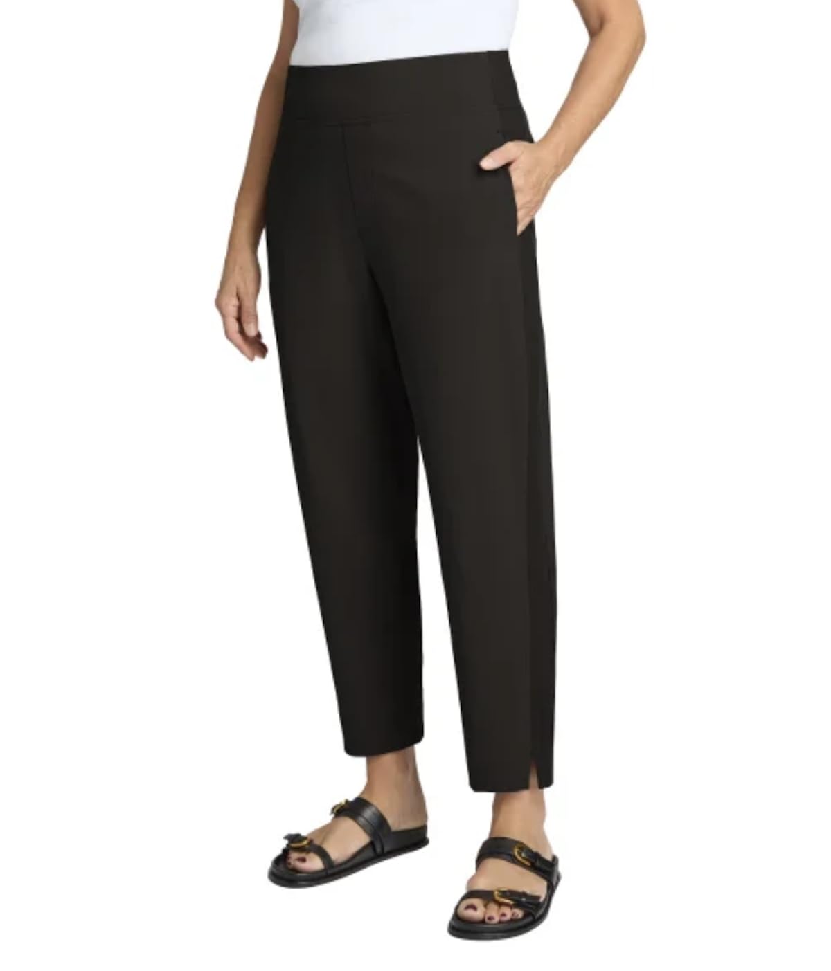 KIRKLAND Signature Women's Quick Dry Stretch Pull On Ankle Pant Medium Black