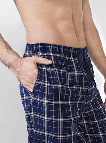 image for DAVID ARCHY Men's Cotton Pajamas Henley Collar Sleepwear Soft Classic 