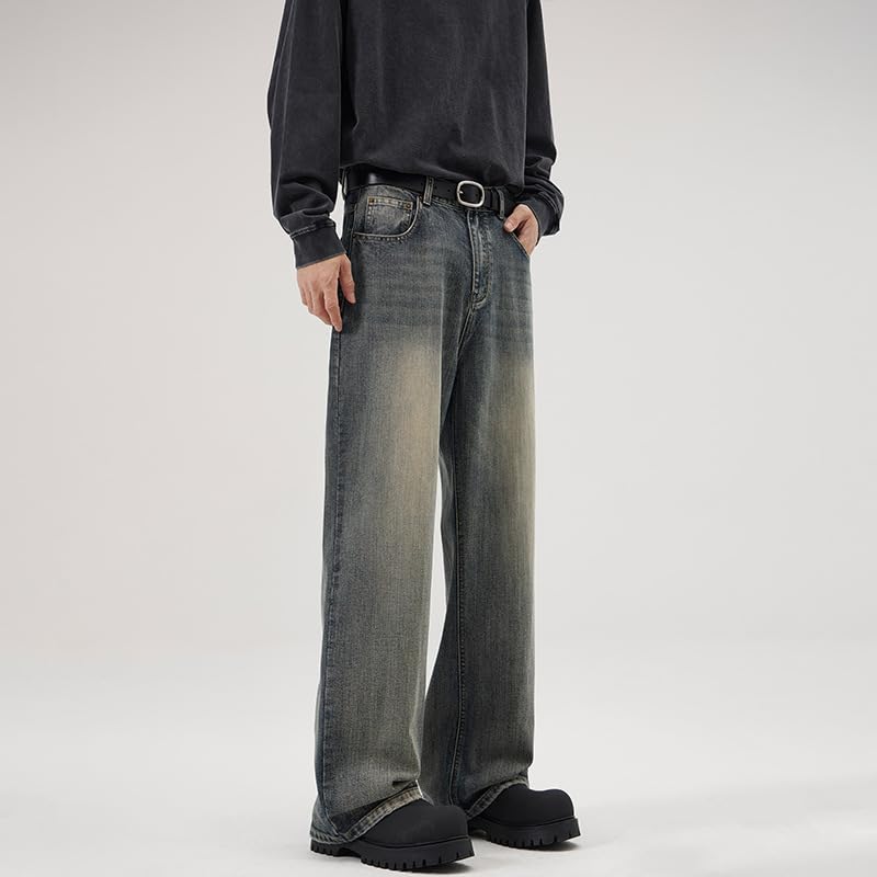 Men's Denim Pants Hip-Hop High Street Summer Casual Straight Leg Jeans3