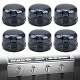 6-Pack Stove Knob Safety Covers - Gas Oven Knob Locks for Diameter Under 2.7 inch, Heat Resistant & Adhesive Base (Black)