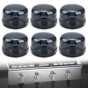 6-Pack Stove Knob Safety Covers – Gas Oven Knob Locks for Diameter Under 2.7 inch, Heat Resistant & Adhesive Base (Black)