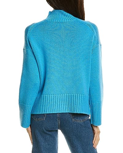 Vince Womens Rib Mock Nk Sweater, FOUNTAIN, SMALL2