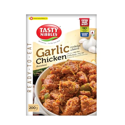 Image of Tasty Nibbles Ready to Eat Garlic Chicken 200g [Pack of 1]| Open Heat & Eat | Non-Vegetarian | No Added Preservatives | Japanese Retort Technology
