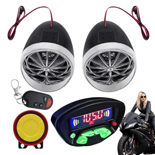 Altavoces estéreo para Motocicletas,Altavoces para Motocicletas,de Sonido de Radio Impermeable para Motocicleta | Altavoz de Audio para Motocicleta Moto antirrobo Impermeable FM Mp3
