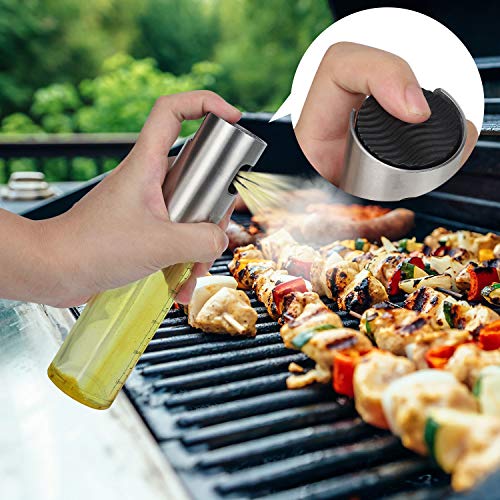 Ruolan Olive Oil Sprayer Mister Oil Sprayer for Cooking，Food-Grade Glass Oil Spray Transparent Vinegar Bottle Oil Dispenser for Kitchen BBQ, Grilling and Roasting - Thumbnail 4