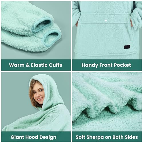 Tirrinia Oversized Wearable Blanket Hoodie – Sherpa Fleece Adult — view 4