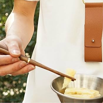 アウトドア キャンプ ポータブル折りたたみ箸 木製 ケースPUバッグ付き SUNDICK 木製組み立て箸 首に掛けれるレザーケース付き 腐食に強い