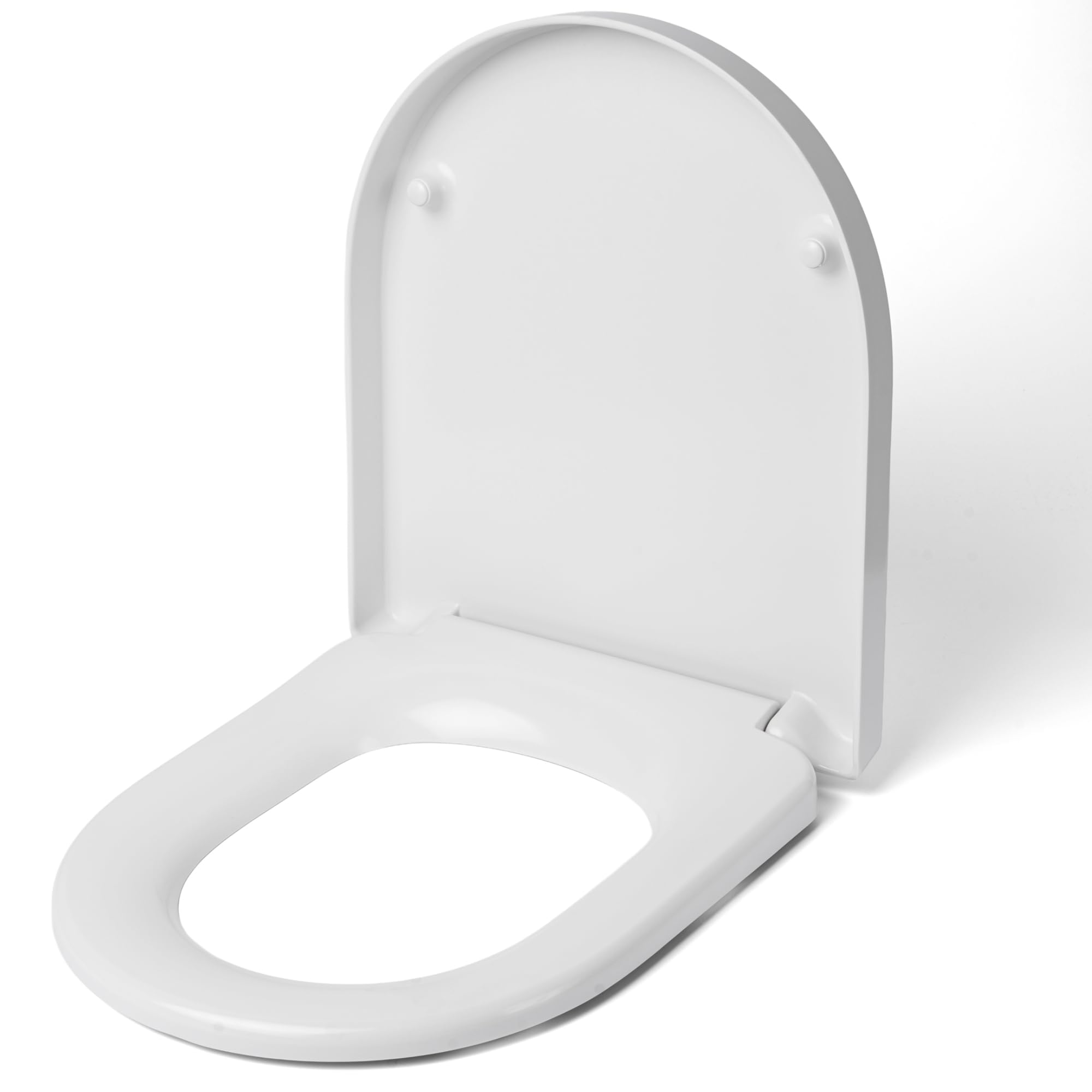 Go Bathrooms White Toilet Seat D Shaped Soft Close Quick Release Heavy Duty Toilet Seat Antibacterial Glaze Easy Clean Loo Seat