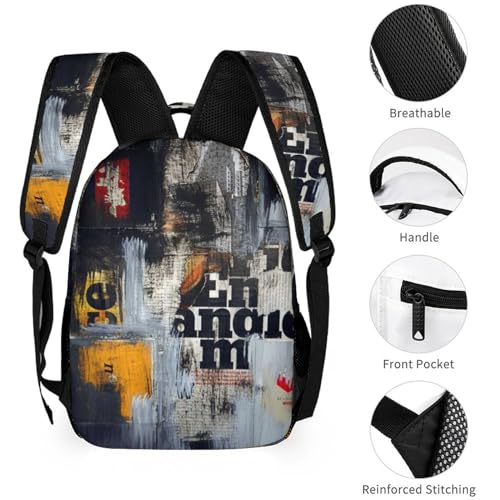 Art Graffiti Wall Printed Laptop Backpack Travel Camping Backpack for Men Women, School Bookbag for Kids4