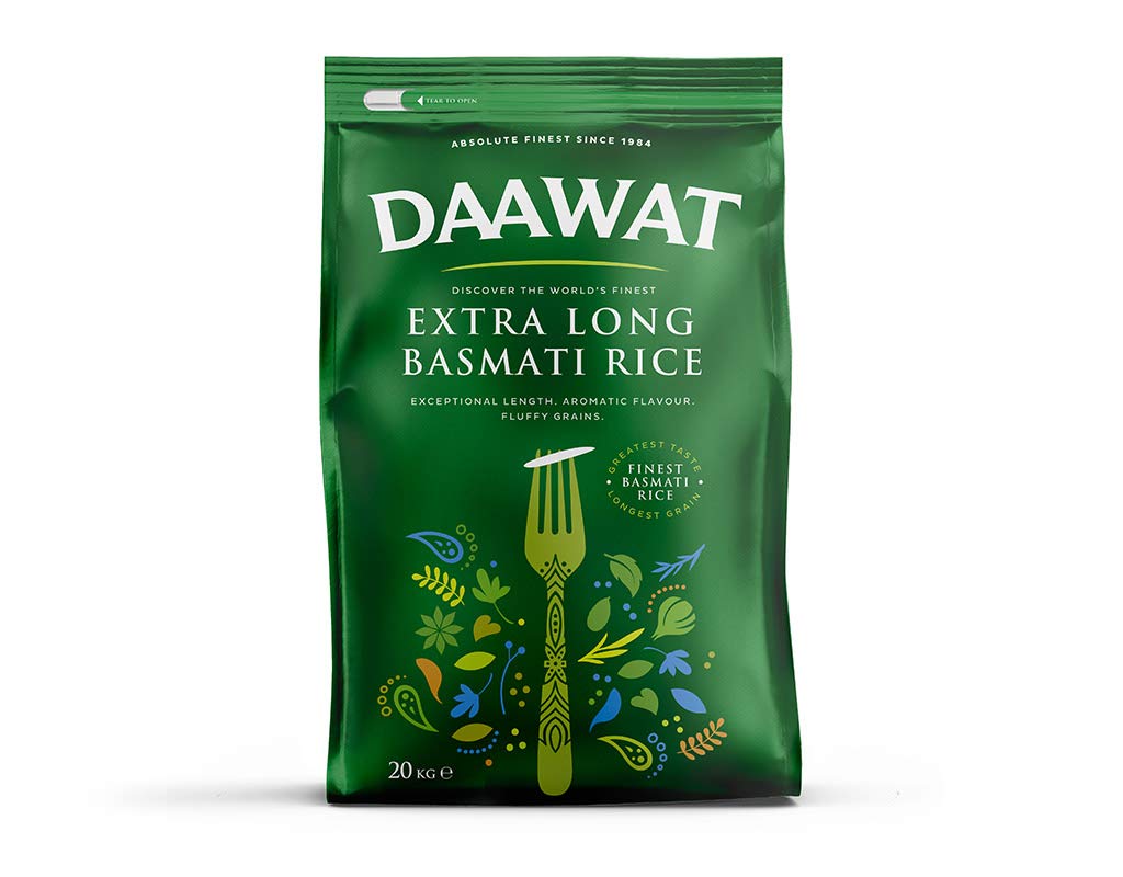 Daawat Extra Long Basmati Rice | Aromatic & Fluffy Grains | Great Flavor | 20KG - Elevate Your Culinary Experience