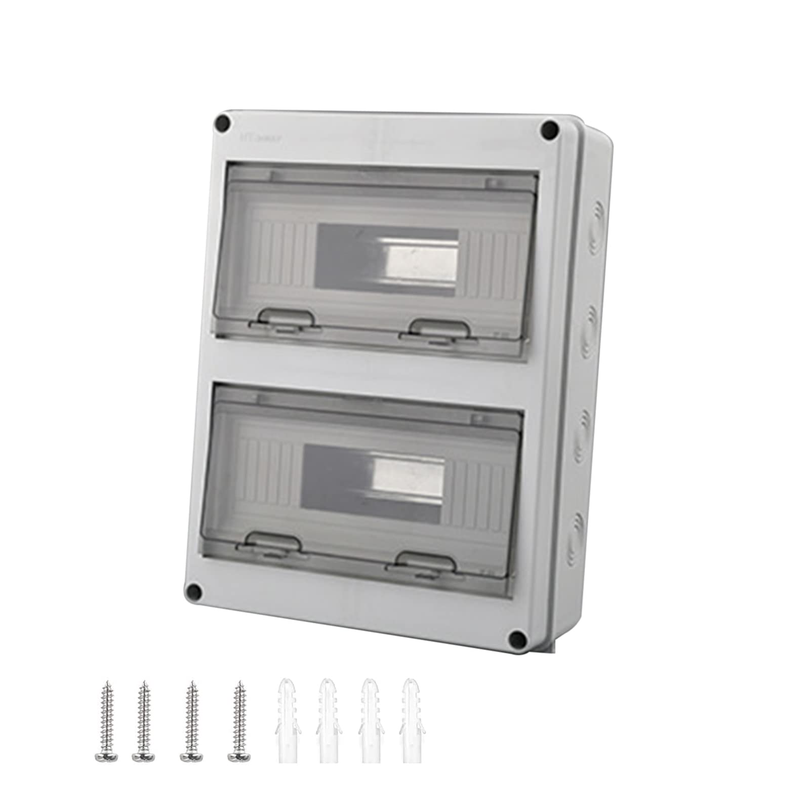 Sicherungskasten Aufputz, IP65 Waterproof,Verteilerkasten Aufputz,mit Tür 2-reihig für 24Module, Messingklemmen,für Garten oder Außenbereichen (2-reihig 24 Module)