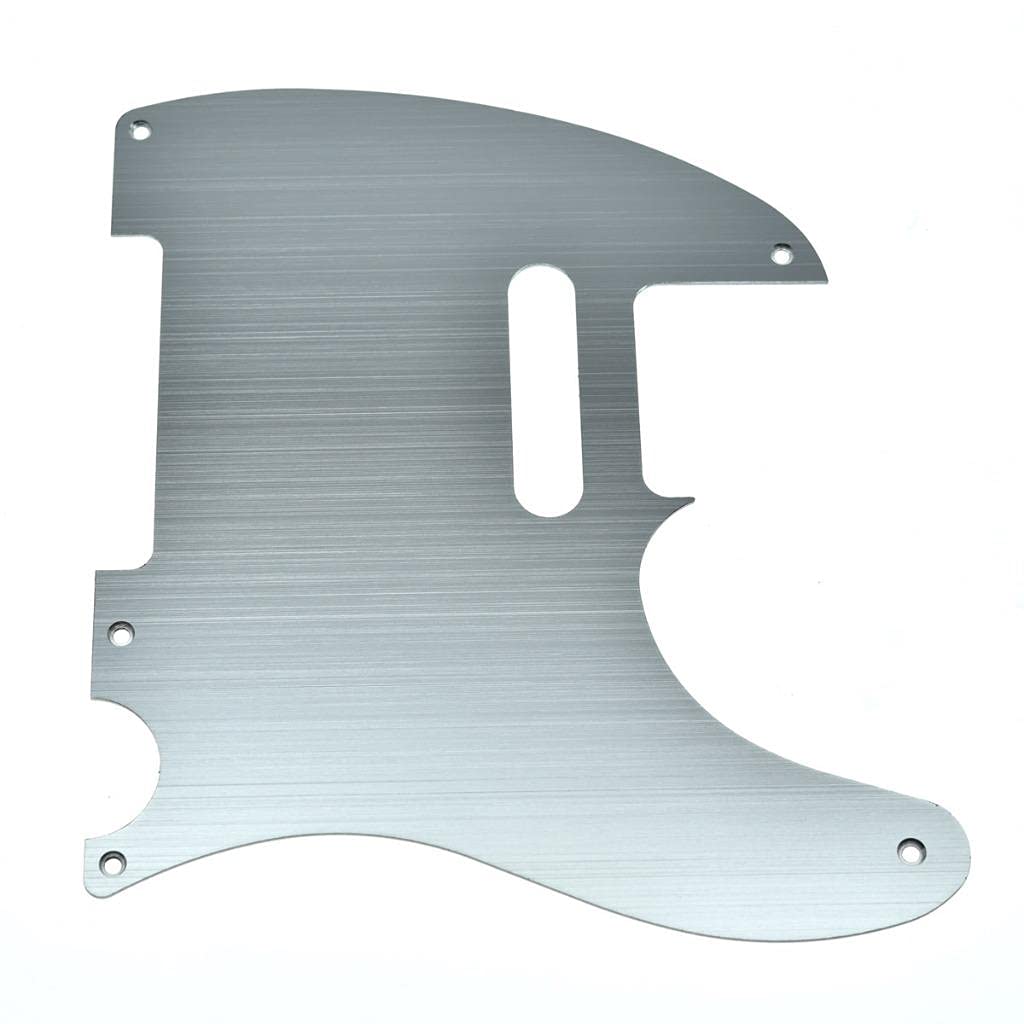 Dopro Metal Aluminum Anodized Vintage 5 Hole Tele Pickguard Fits for American/Mexican Fender Telecaster Silver