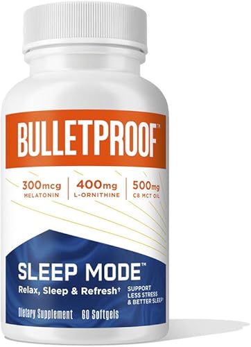 Bulletproof Cápsulas blandas de modo de sueño 60 unidades suplemento con aceite de octano cerebral C8 MCT para apoyar el sueño