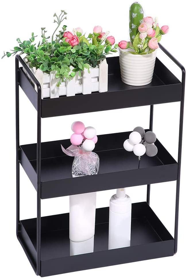Image of HS Retail 3- Tire Kitchen Rack | Multipurpose kitchen Organizer Shelf | Durable Metal Frame with Stable Base | Countertop Storage Rack for Kitchen