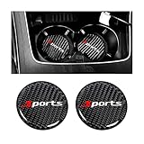 BESULEN Car Cup Holder Coaster, 2 PCS Carbon Fiber Non-Slip Embedded Coasters,...