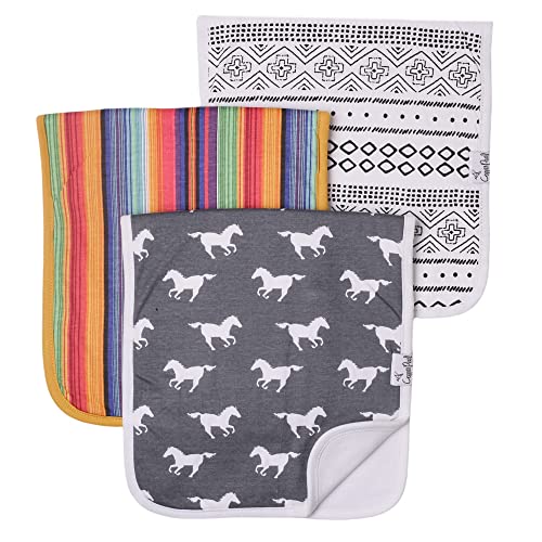 Image of Baby Burp Cloth Large 21''x10'' Size Premium Absorbent Triple Layer 3-Pack Gift Set “Westyn” by Copper Pearl