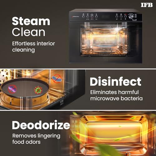 Image of IFB 34 L, Multi-Stage Cooking Grill & Convection Microwave with Air Fry, 10 Power Levels, Intelligent Cooling System, Fermentation mode, 151 Auto Cook Menus, Weight Defrost, Auto Reheat (34BC2, Black)
