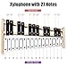 GLACER 27 Note Glockenspiel Xylophone, Professional Percussion Instrument with Wooden Base, 27 Aluminum Keys & 2 Mallets, Full-Size Portable Kit w/Carrying Bag for Adults, Kids
