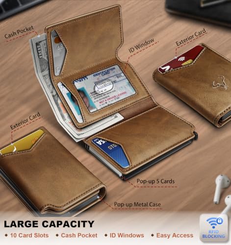 BULLIANT Men Slim Leather Wallet Metal Case Money Clip-Magnetic Closure - image 3