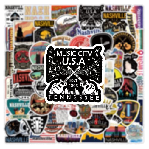 Calcomanías de Nashville de vinilo estético e impermeable para álbumes de recortes y regalos 5