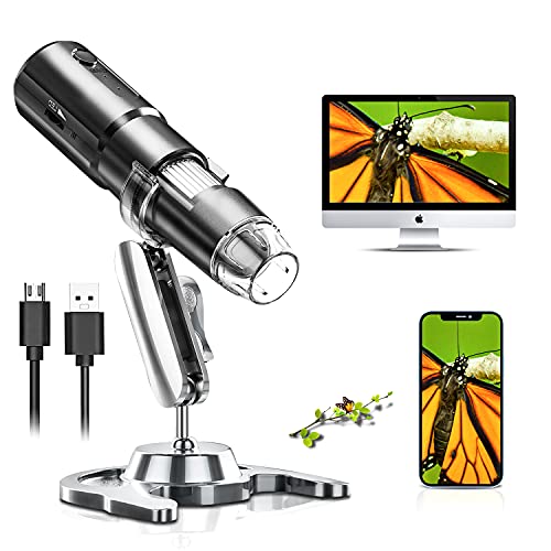 Digitales Mikroskop, Drahtlos Mikroskop 50x-1000x Vergrößerung Handheld USB HD Inspektionskamera WiFi Mikroskop Kamera…