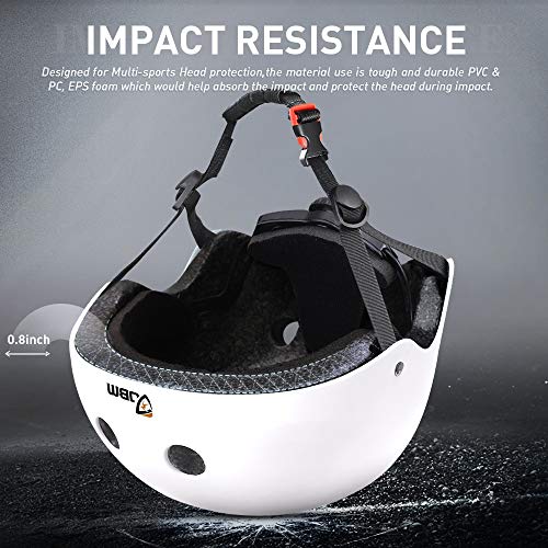 JBM international EPS foam Impact resistance & Ventilation Skateboard Helmet for Multi-sports, Small - White