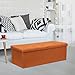 Otto & Ben Folding Box Chest with Smart Lift Top Upholstered Tufted Ottomans Bench Foot Rest for Bedroom and Living Room, 45