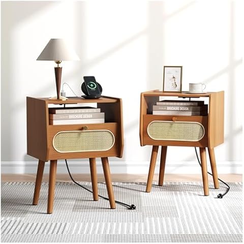 JOINICE,Nightstands Set of 2,Mid Century Modern Nightstand Cover