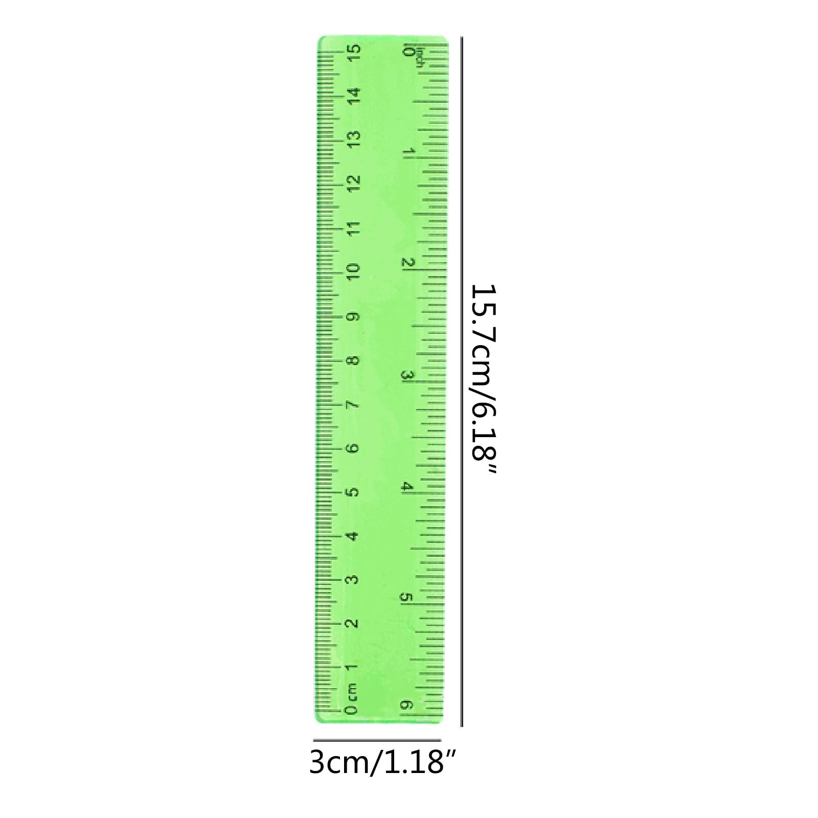 8Pcs Straight Shatterproof Ruler Set for Students School Math Supplies 6 Inch Clear Plastic Rulers Office Measuring Tool Colorful Plastic Rulers Clear Measuring Ruler Colorful Plastic Rulers Multi - Image 3