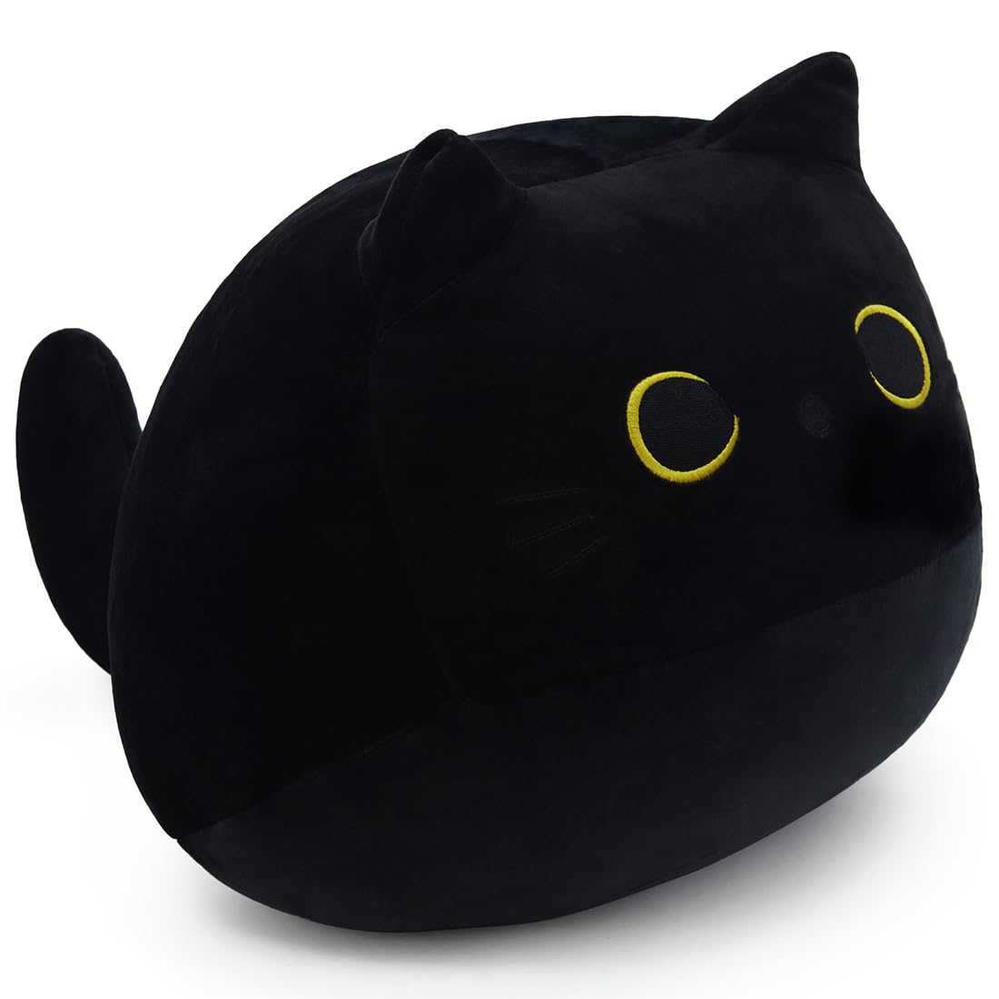 SNOWOLF Juguetes de Peluche para Gatos, Juguetes de Peluche Kawai Super Soft Cartoon Almohada Regalo de cumpleaños para niñas y niños (20 cm, Negro)