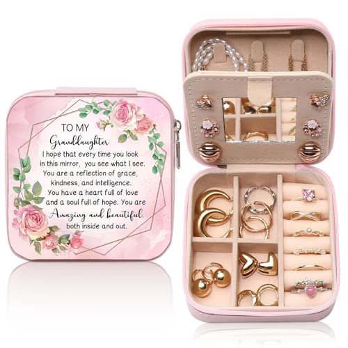 GAOLZIUY Granddaughter Gifts from Grandma, Granddaughter Travel Jewelry Box, Portable