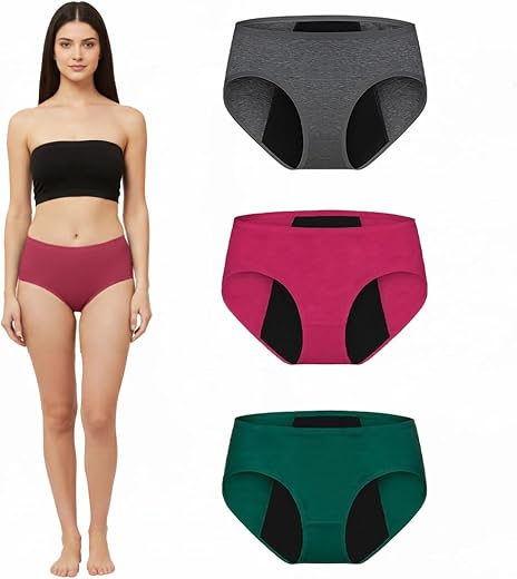 DIVING DEEP Women Period Panty Leakproof Menstrual Underwear Reusable Cotton Period Panty for Heavy Flow Periods Panty for...