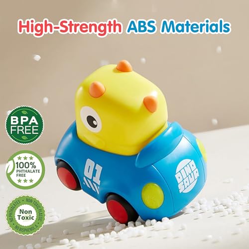 Image of Kidology Dinosaur Car for Toddlers Dinosaur Inertia 12 Months & Above Old Babies with 8 in Built Music Push & Go Friction Car Baby Toys Birthday Gift for Children Pack of 2,Multicolor