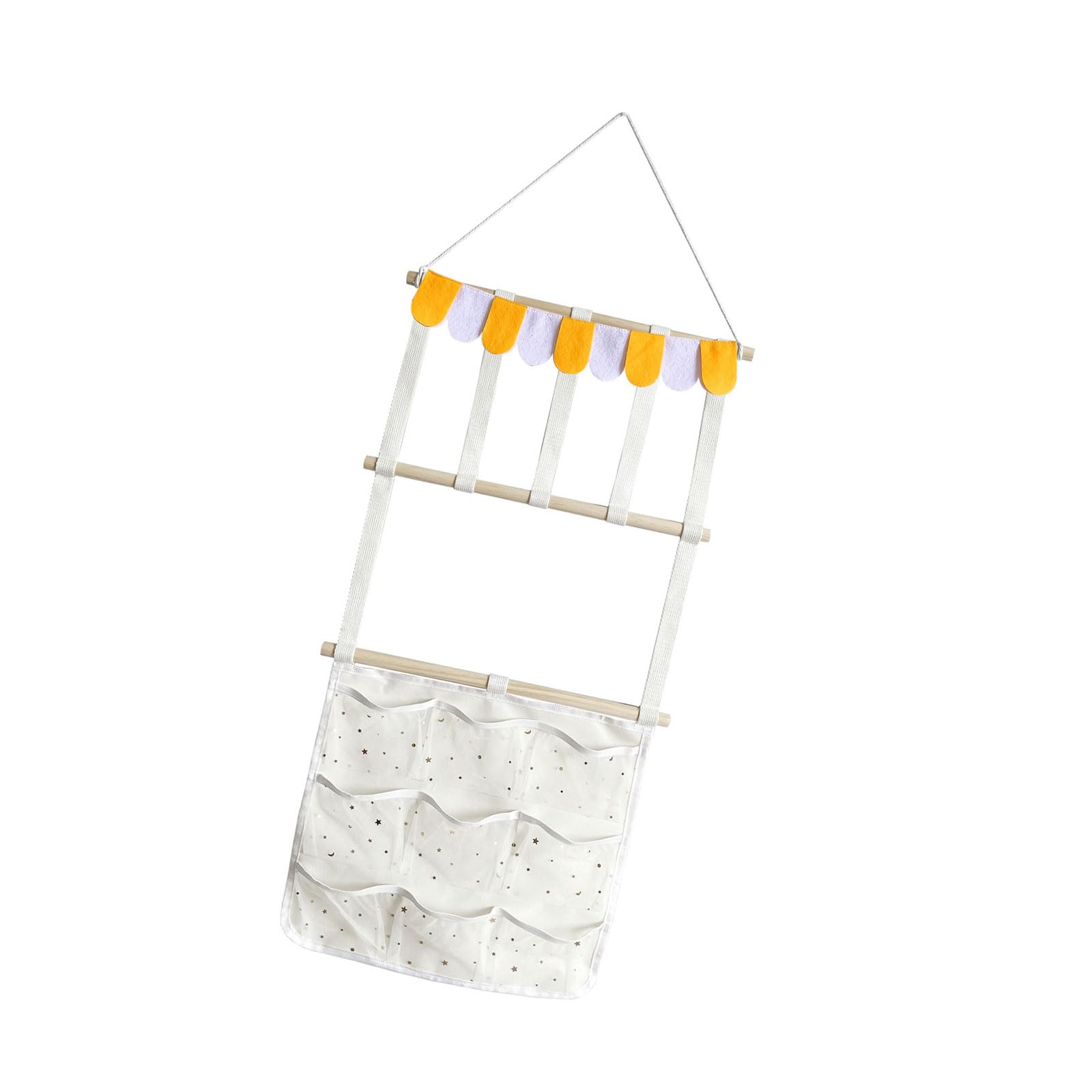 Qusinfc Wooden Hair Accessory Rack with Hooks for Barrettes, Scrunchies & Hair Ties Ties Storage Solution