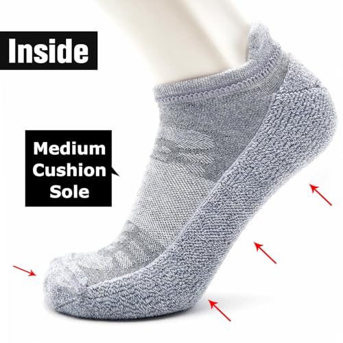 Image of Busy Socks Ankle Merino Wool Blend Running Walking Socks for Men Women Compression Support Athletic Low Cut Cushioned Socks