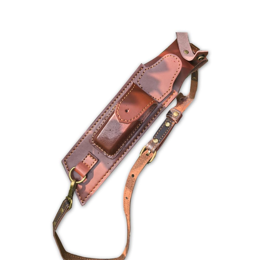 12.99" Large Leather Fixed Blade Knife Sheath,EDC Back Organizer for Work and Daily Use,Leatherman Sheath,EDC Pocket Organizer for Ourdoor Camping,Gifts for Men for Multitool,Brown-image-18