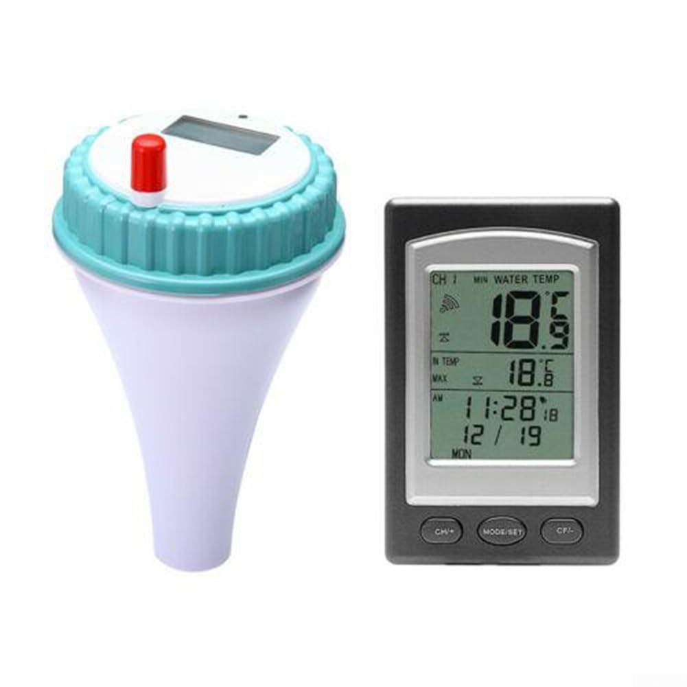Termómetro inalámbrico de piscina con alarma y pantalla digital interior