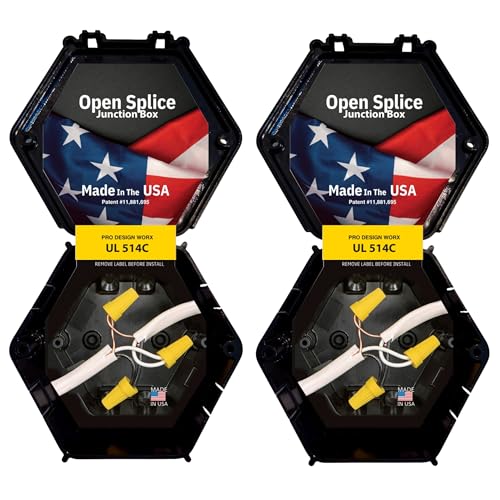 Open Splice Junction Box 2-Pack | UL 514C | One-Piece...