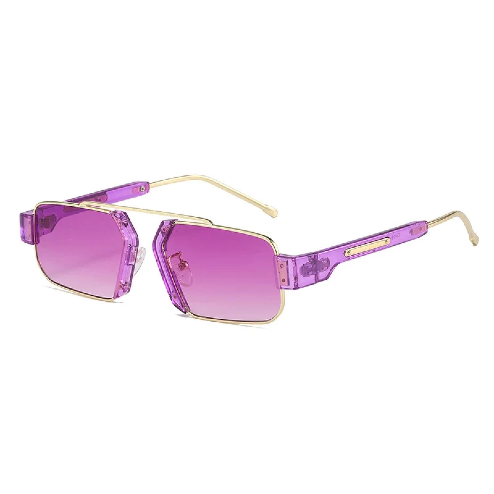 Occhiali da sole retrò colorati da donna alla moda, lenti sfumate trasparenti per l'oceano, UV400, da uomo