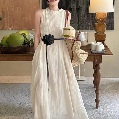 Boho Flower Waist Belt Women Girls Leather Rope Tassel Waist Band Skinny Belt for Dress Shirts3