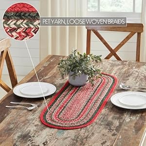 VHC Brands Farmhouse Christmas Decorations Forrester Indoor/Outdoor Oval Runner 12x36 VHC Brands Farmhouse Christmas Decorations Forrester IndoorOutdoor Oval Runner 12×36