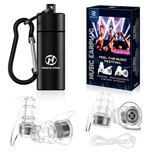 Hearprotek Silikon Ohrstöpsel für Konzert, 2 Paar Hi-Fi Musik-Ohrstöpsel, 26dB Geräuschreduzierung, Gehörschutz, wiederverwendbare für Musiker, Festival, DJ