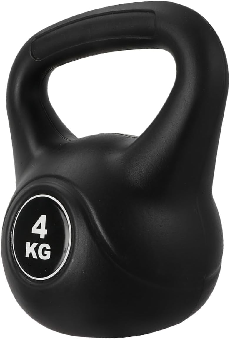 4kg Black Plastic Kettlebell Fitness Accessory for Arm Muscle Training and Deep Squat Exercise Household Gym Weight Kettle-bell Equipment