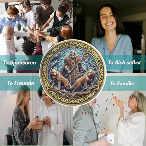 Odin’s Guardians Gedenkmünze – Nordisches Mythologie-Design – Donnergott & Vikingschiff Symbolik-Münze