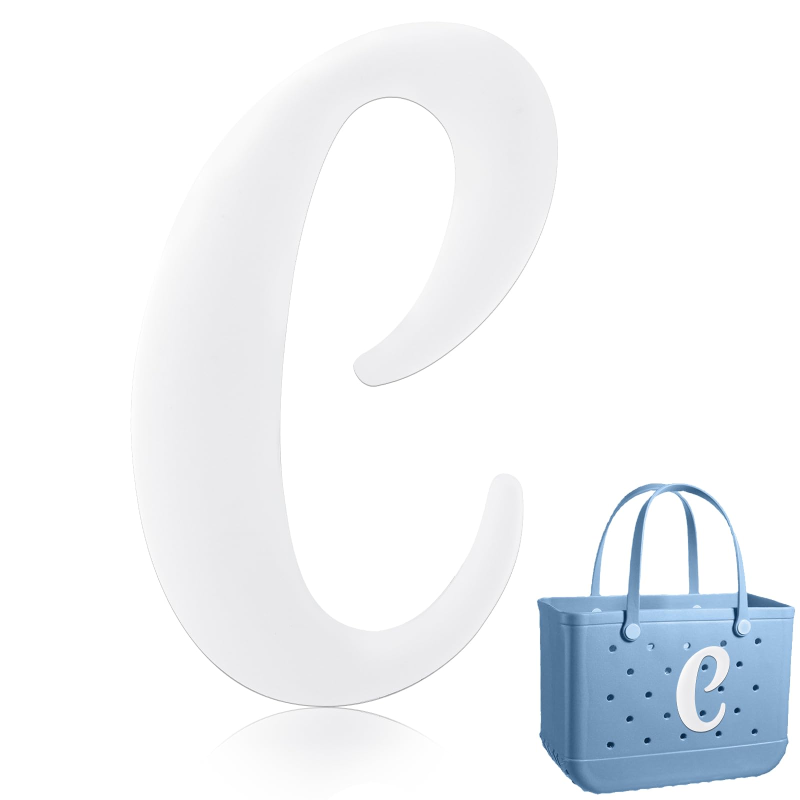 Decorative Lettering Charms for Bogg Bag, Alphabet Lettering Accessories, Decorative Bogg Bag Charms Insert Alphabet Lettering, Alphabet 3D Letters for Personalizing Handbag DIY White